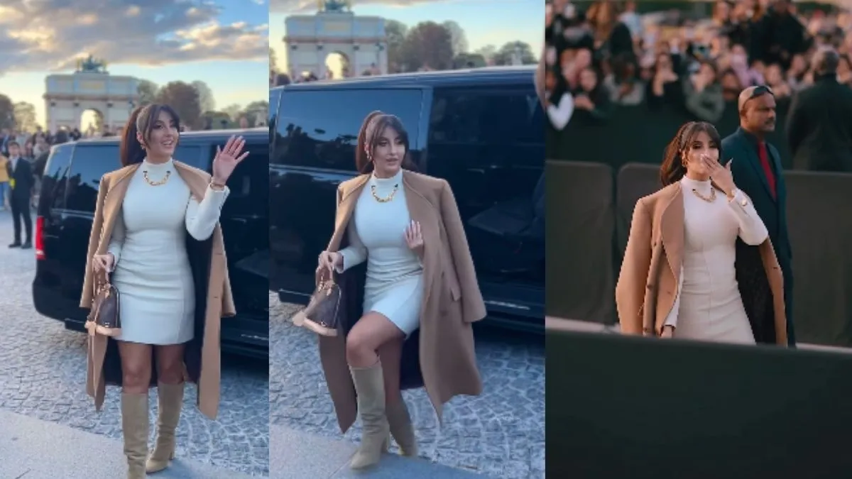 nora fatehi at paris fashion week